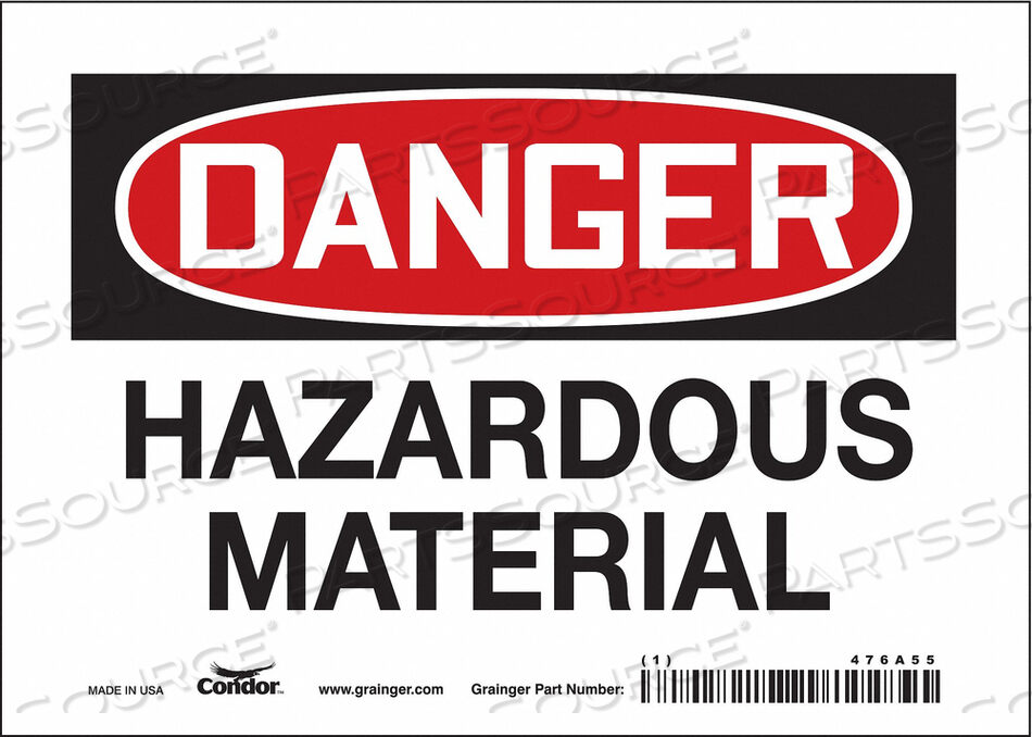 OEM#: 476A55CHEMICAL SIGN 7 W 5 H 0.004 THICKNESS by Condor