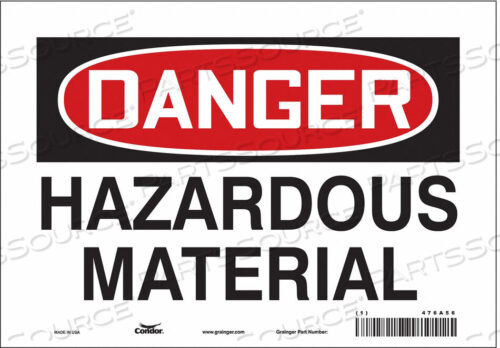 OEM#: 476A56CHEMICAL SIGN 10 W 7 H 0.004 THICKNESS by Condor