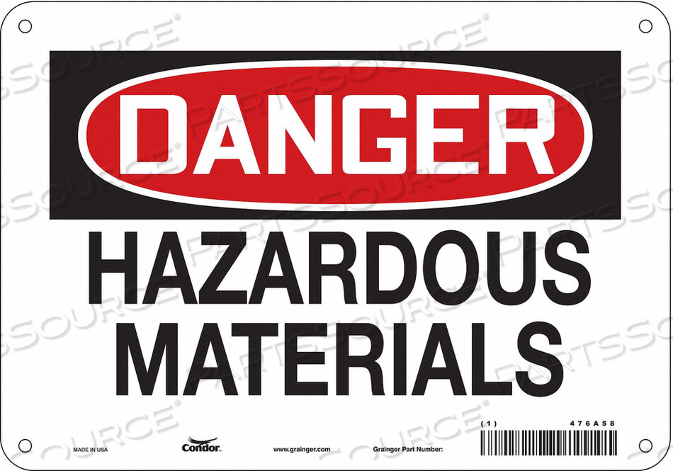 OEM#: 476A58CHEMICAL SIGN 10 W 7 H 0.032 THICKNESS by Condor