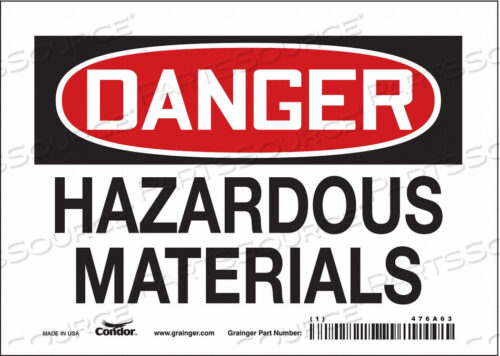 OEM#: 476A63CHEMICAL SIGN 7 W 5 H 0.004 THICKNESS by Condor