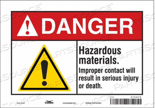 OEM#: 476A72CHEMICAL SIGN 10 W 7 H 0.004 THICKNESS by Condor