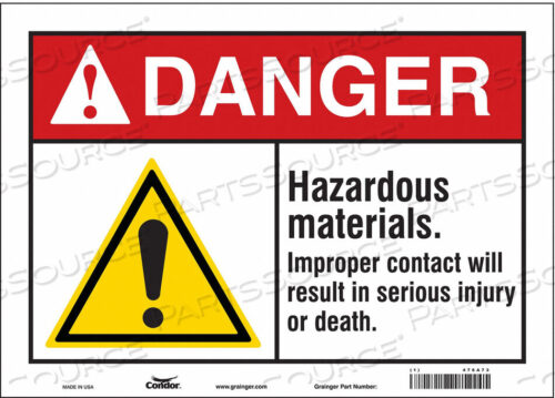 OEM#: 476A73CHEMICAL SIGN 14 W 10 H 0.004 THICK by Condor