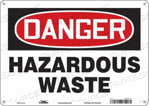 OEM#: 476A75CHEMICAL SIGN 14 W 10 H 0.032 THICK by Condor