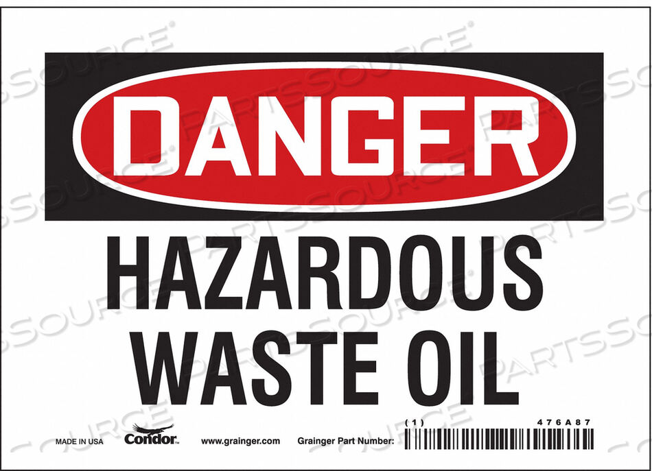 OEM#: 476A87CHEMICAL SIGN 7 W 5 H 0.004 THICKNESS by Condor