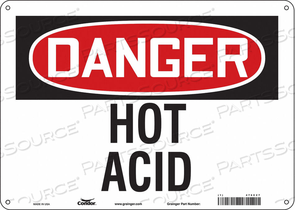 OEM#: 476C27CHEMICAL SIGN 14 W 10 H 0.055 THICK by Condor