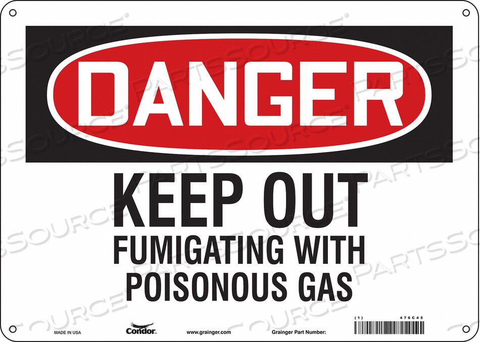 OEM#: 476C45CHEMICAL SIGN 14 W 10 H 0.032 THICK by Condor