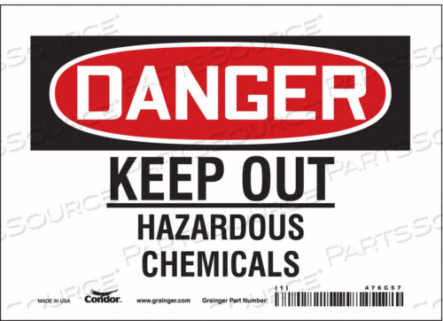 OEM#: 476C57CHEMICAL SIGN 7 W 5 H 0.004 THICKNESS by Condor