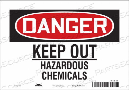 OEM#: 476C58CHEMICAL SIGN 10 W 7 H 0.004 THICKNESS by Condor