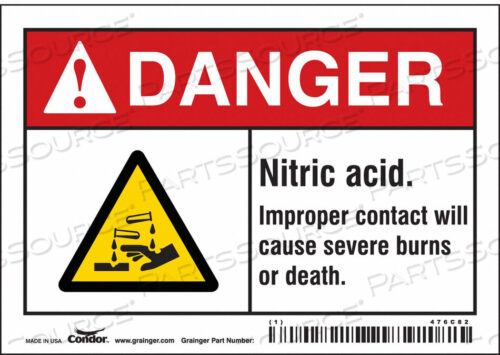 OEM#: 476C82CHEMICAL SIGN 5 W 3-1/2 H 0.004 THICK by Condor