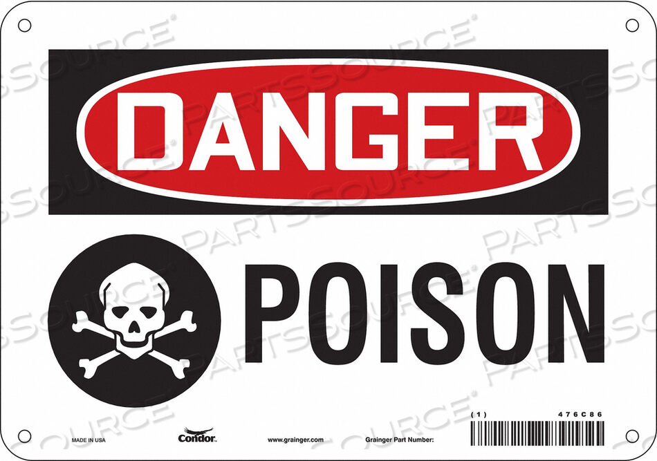 OEM#: 476C86CHEMICAL SIGN 10 W 7 H 0.032 THICKNESS by Condor