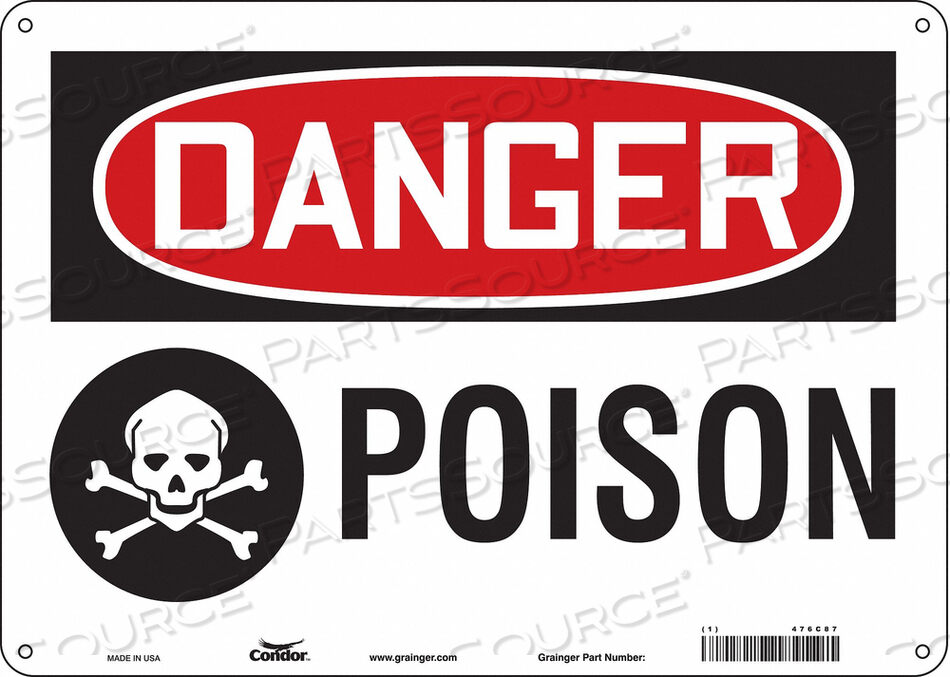 OEM#: 476C87CHEMICAL SIGN 14 W 10 H 0.032 THICK by Condor