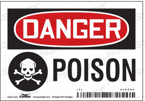 OEM#: 476C90CHEMICAL SIGN 5 W 3-1/2 H 0.004 THICK by Condor