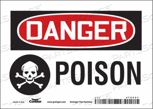 OEM#: 476C91CHEMICAL SIGN 7 W 5 H 0.004 THICKNESS by Condor