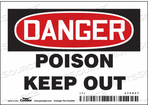 OEM#: 476D07CHEMICAL SIGN 5 W 3-1/2 H 0.004 THICK by Condor
