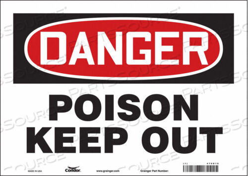 OEM#: 476D10CHEMICAL SIGN 14 W 10 H 0.004 THICK by Condor