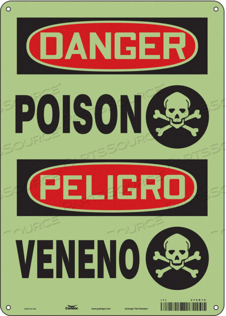 OEM#: 476D16CHEMICAL SIGN 10 W 14 H 0.070 THICK by Condor