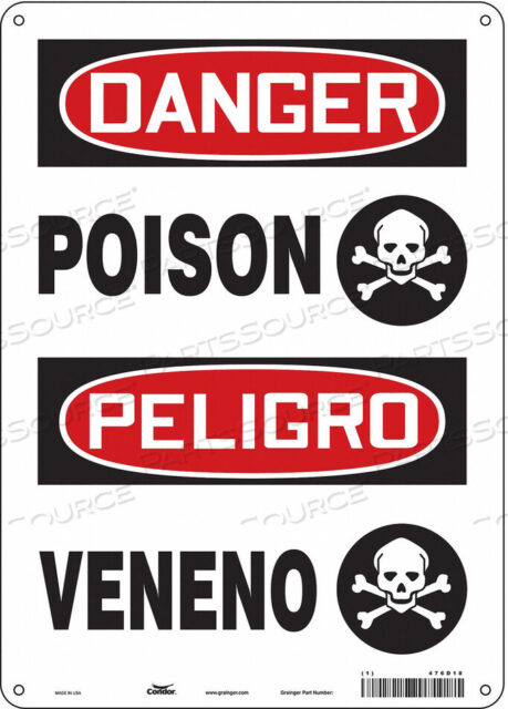 OEM#: 476D18CHEMICAL SIGN 10 W 14 H 0.055 THICK by Condor