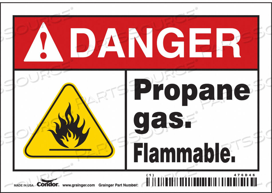 OEM#: 476D46CHEMICAL SIGN 5 W 3-1/2 H 0.004 THICK by Condor