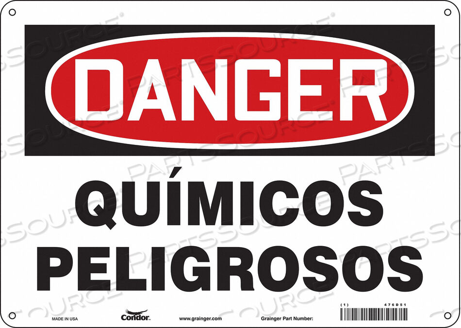 OEM#: 476D51CHEMICAL SIGN 14 W 10 H 0.032 THICK by Condor