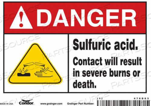 OEM#: 476D63CHEMICAL SIGN 7 W 5 H 0.004 THICKNESS by Condor