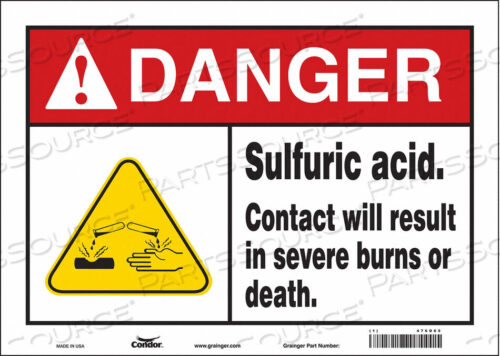 OEM#: 476D65CHEMICAL SIGN 14 W 10 H 0.004 THICK by Condor