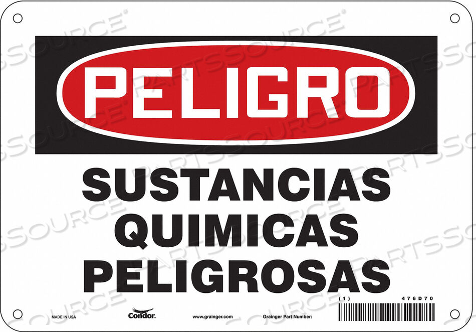 OEM#: 476D70CHEMICAL SIGN 10 W 7 H 0.055 THICKNESS by Condor