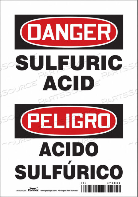 OEM#: 476D82CHEMICAL SIGN 7 W 10 H 0.004 THICKNESS by Condor