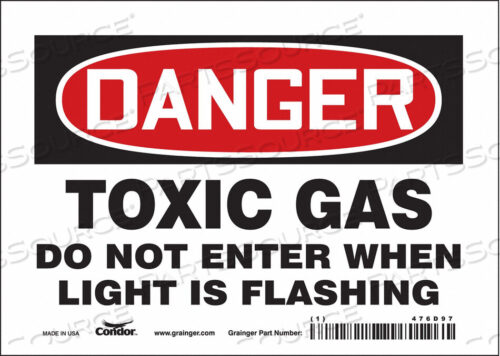 OEM#: 476D97CHEMICAL SIGN 7 W 5 H 0.004 THICKNESS by Condor