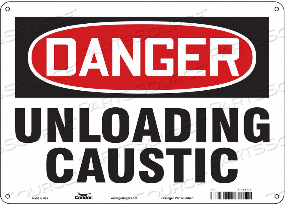 OEM#: 476F10CHEMICAL SIGN 14 W 10 H 0.032 THICK by Condor