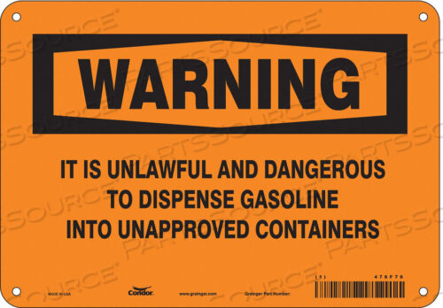 OEM#: 476F76CHEMICAL SIGN 10 W 7 H 0.032 THICKNESS by Condor