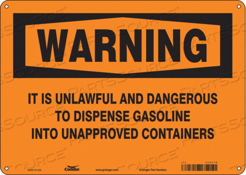 OEM#: 476F79CHEMICAL SIGN 14 W 10 H 0.055 THICK by Condor