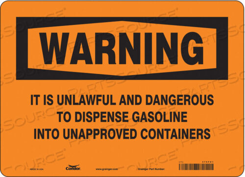 OEM#: 476F81CHEMICAL SIGN 14 W 10 H 0.004 THICK by Condor