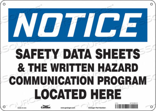 OEM#: 476H43SAFETY SIGN 14 WX10 H 0.032 THICKNESS by Condor