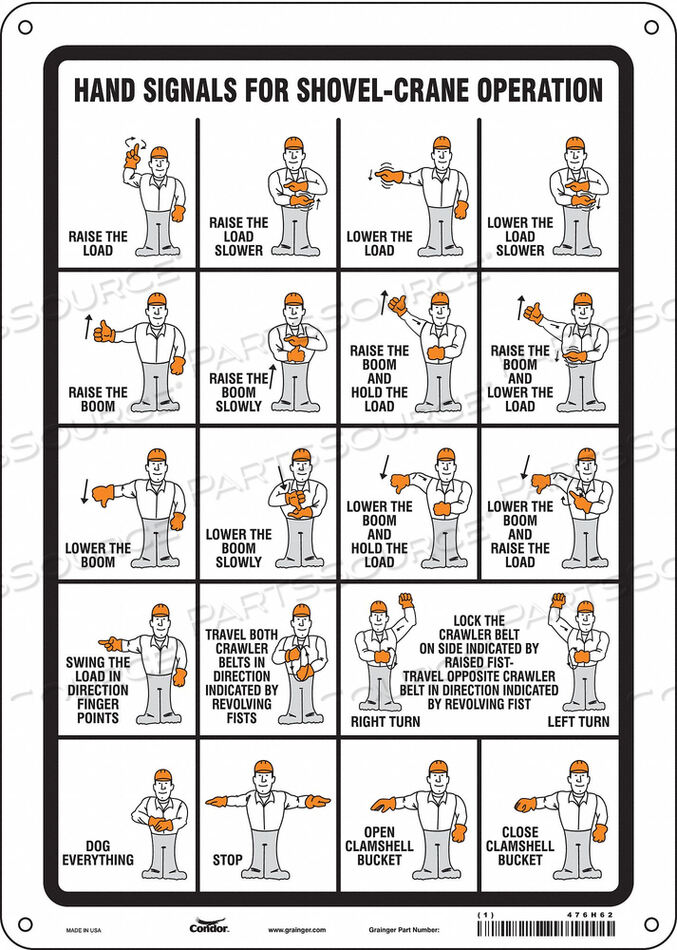 OEM#: 476H62SAFETY SIGN 10 W 14 H 0.032 THICKNESS by Condor