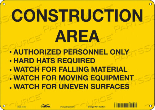 OEM#: 476H68SAFETY SIGN 14 W 10 H 0.032 THICKNESS by Condor