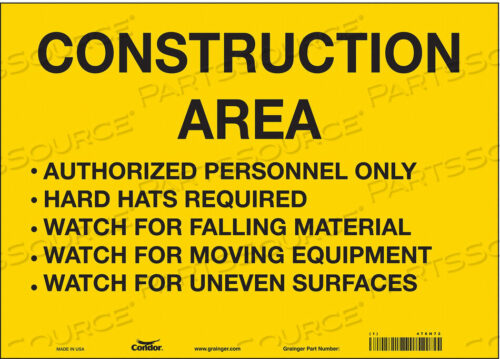 OEM#: 476H72SAFETY SIGN 14 W 10 H 0.004 THICKNESS by Condor