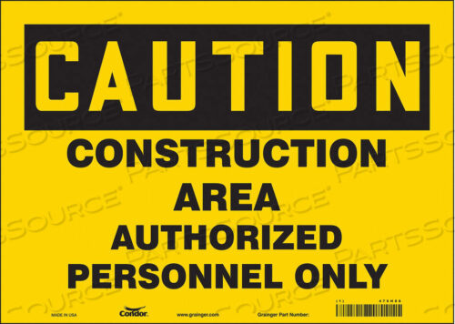 OEM#: 476H88SAFETY SIGN 14 W 10 H 0.004 THICKNESS by Condor
