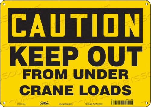 OEM#: 476J18SAFETY SIGN 14 W 10 H 0.055 THICKNESS by Condor