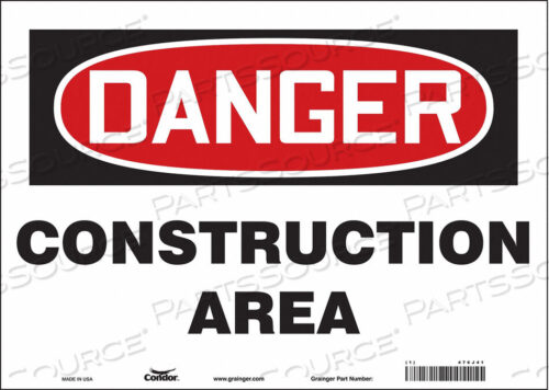 OEM#: 476J41SAFETY SIGN 14 W 10 H 0.004 THICKNESS by Condor