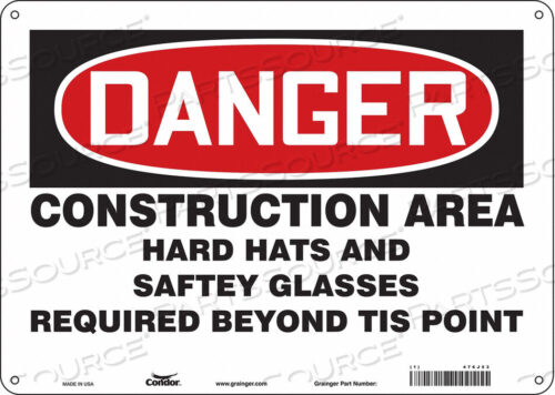 OEM#: 476J53SAFETY SIGN 14 W 10 H 0.055 THICKNESS by Condor