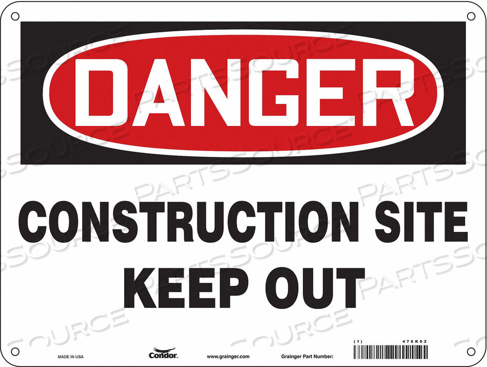 OEM#: 476K02SAFETY SIGN 24 WX18 H 0.032 THICKNESS by Condor