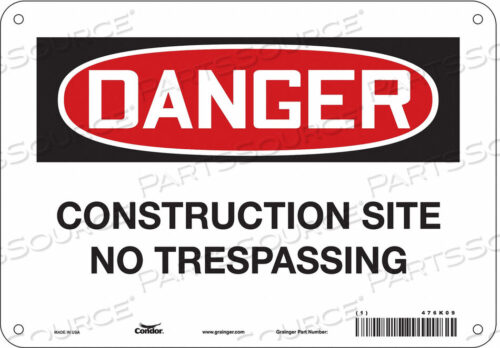 OEM#: 476K09SAFETY SIGN 10 WX7 H 0.032 THICKNESS by Condor