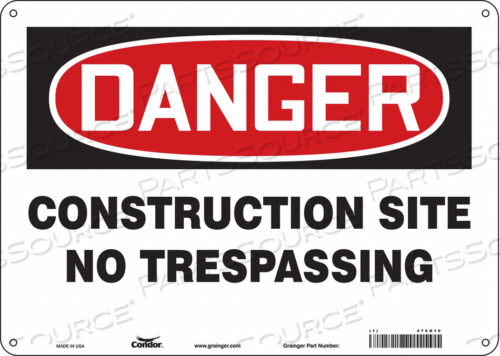 OEM#: 476K10SAFETY SIGN 14 WX10 H 0.032 THICKNESS by Condor