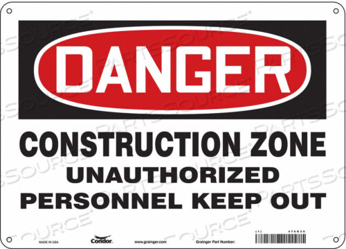 OEM#: 476K30SAFETY SIGN 14 WX10 H 0.055 THICKNESS by Condor