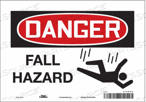 OEM#: 476K90SAFETY SIGN 10 WX7 H 0.004 THICKNESS by Condor