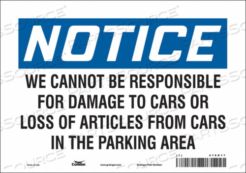 SAFETY SIGN 10 WX7 H 0.004 THICKNESS