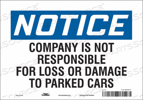 SAFETY SIGN 10 WX7 H 0.004 THICKNESS