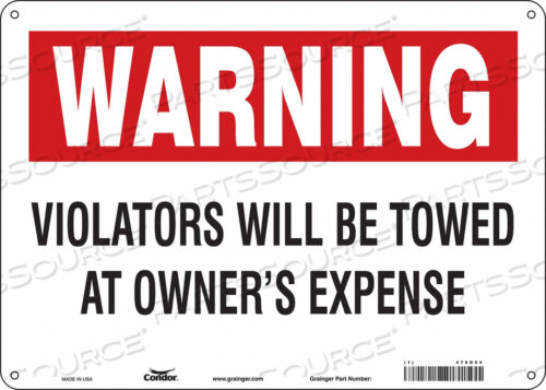 SAFETY SIGN 14 WX10 H 0.055 THICKNESS