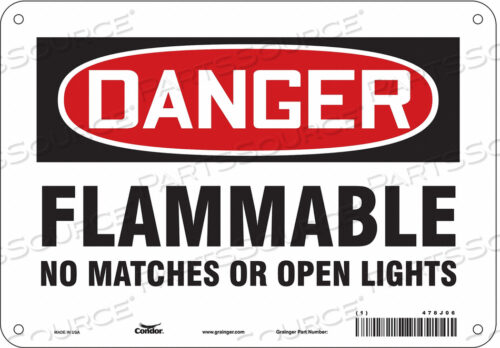 DANGER SIGN 10 WX7 H 0.055 THICKNESS