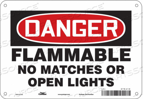 DANGER SIGN 10 WX7 H 0.055 THICKNESS